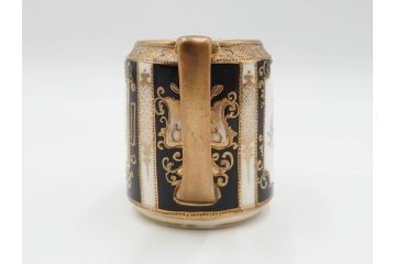 明治〜大正期　オールドノリタケ　NORITAKE　金彩　金盛　花　ハンドペイント　格調高く華やぎを纏ったコーヒーセット(ポット、クリーマー、シュガーポット、カップ&ソーサー3客、C&S、洋食器)(R-083570)