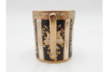 明治〜大正期　オールドノリタケ　NORITAKE　金彩　金盛　花　ハンドペイント　格調高く華やぎを纏ったコーヒーセット(ポット、クリーマー、シュガーポット、カップ&ソーサー3客、C&S、洋食器)(R-083570)