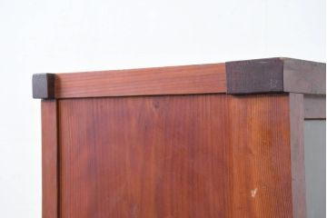 和製アンティーク　美品　漆塗りのきれいでシンプルな戸棚(サイドキャビネット、カップボード、収納棚、本箱)(R-083573)