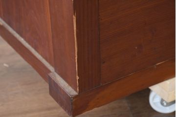 和製アンティーク　美品　漆塗りのきれいでシンプルな戸棚(サイドキャビネット、カップボード、収納棚、本箱)(R-083574)