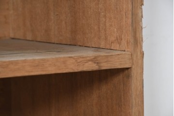 和製ヴィンテージ　素朴で古い木が味わい深いシンプルレトロな大振りマス目棚　(R-083575)