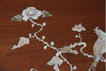 アジアンビンテージ　民芸家具　螺鈿(ラデン)象嵌入り　上品な佇まいが美しい6杯小引き出し　(R-083578)