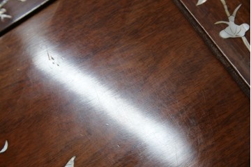 アジアンビンテージ　民芸家具　螺鈿(ラデン)象嵌入り　上品な佇まいが美しい6杯小引き出し　(R-083578)