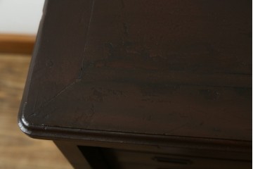 和製アンティーク　整理整頓に便利!!木の風合いを活かしたレコードケース　※塗り直し跡あり　(R-083579)