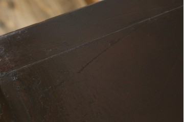 和製アンティーク　整理整頓に便利!!木の風合いを活かしたレコードケース　※塗り直し跡あり　(R-083579)