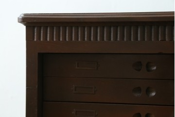 和製アンティーク　整理整頓に便利!!木の風合いを活かしたレコードケース　※塗り直し跡あり　(R-083579)