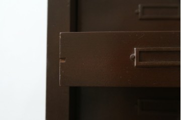 和製アンティーク　整理整頓に便利!!木の風合いを活かしたレコードケース　※塗り直し跡あり　(R-083579)