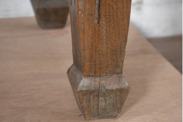 アジアンビンテージ　美品!!　民芸家具　ラジャスタン彫刻家具　チーク材の立派なサイドキャビネット(リビングボード、サイドボード、収納棚、飾り棚、戸棚、ヴィンテージ)(R-083580)