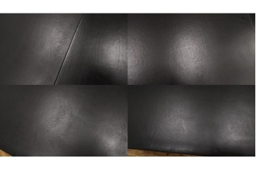 ドイツビンテージ　美品　オールド ヒモラ(Himolla)　名門椅子工房オオタで張り替え済み　本革(レザー)　クラシックデザインで長く愛用できる3人掛けソファ　(R-083587)