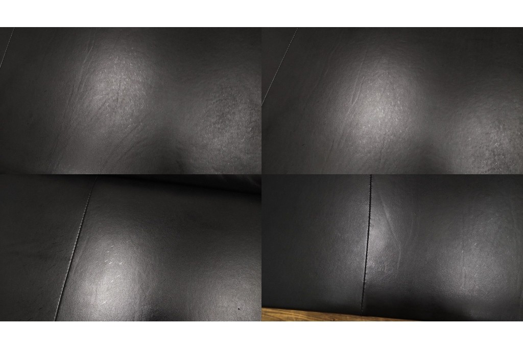 ドイツビンテージ　美品　オールド ヒモラ(Himolla)　名門椅子工房オオタで張り替え済み　本革(レザー)　クラシックデザインで長く愛用できる3人掛けソファ　(R-083587)