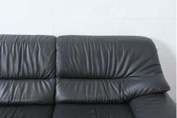 ドイツビンテージ　美品　オールド ヒモラ(Himolla)　名門椅子工房オオタで張り替え済み　本革(レザー)　クラシックデザインで長く愛用できる3人掛けソファ(3P、三人掛け、レザーソファ、トリプルソファ、ヴィンテージ)(R-083587)