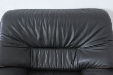 ドイツビンテージ　美品　オールド ヒモラ(himolla)　名門椅子工房オオタで張り替え済み　本革(レザー)　極上のリラックス空間を演出する一人掛けソファ2脚セット(1人掛けソファ、一人掛け、1P、アームソファ、ラウンジソファ、ヴィンテージ、バラ売り可能)(R-083588)