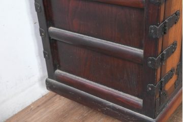 中古　美品　民芸家具　アンティーク調　上質な和の趣漂う両面使いできる階段箪笥(階段タンス、収納たんす、和箪笥、引き出し)(R-083589)