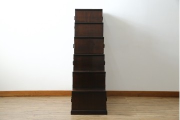 中古　美品　民芸家具　アンティーク調　上質な和の趣漂う両面使いできる階段箪笥　(R-083589)