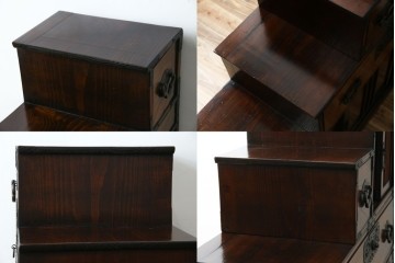 中古　美品　民芸家具　アンティーク調　上質な和の趣漂う両面使いできる階段箪笥　(R-083589)