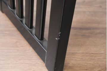 和製ビンテージ　希少モデル　コクヨ(KOKUYO)　モダンな縦格子デザインが素敵!シックなブラック塗装のダイニングチェア6脚セット(アームレスチェア、椅子、イス、ヴィンテージ、バラ売り可能)(R-083593)