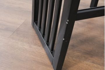 和製ビンテージ　希少モデル　コクヨ(KOKUYO)　モダンな縦格子デザインが素敵!シックなブラック塗装のダイニングチェア6脚セット(アームレスチェア、椅子、イス、ヴィンテージ、バラ売り可能)(R-083593)