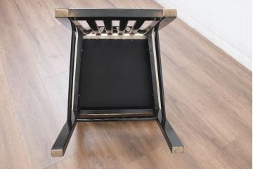 和製ビンテージ　希少モデル　コクヨ(KOKUYO)　モダンな縦格子デザインが素敵!シックなブラック塗装のダイニングチェア6脚セット(アームレスチェア、椅子、イス、ヴィンテージ、バラ売り可能)(R-083593)