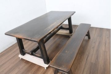 中古　飛騨産業　キツツキ　PROVINCIAL(プロヴィンシャル・プロビンシャル)　どっしりとした佇まいが存在感を放つタバーンテーブル(ダイニングテーブル、4人掛け、6人掛け、作業台)(定価約60万円)(R-083597)