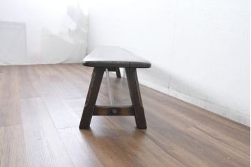 中古　飛騨産業　PROVINCIAL(プロヴィンシャル・プロビンシャル)　素朴な風合いが温かみのあるトリッスルベンチ(長椅子、板座チェア、ダイニングベンチ、飾り台)(定価約24万円)(R-083598)