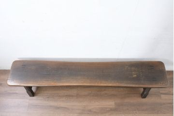 中古　飛騨産業　PROVINCIAL(プロヴィンシャル・プロビンシャル)　素朴な風合いが温かみのあるトリッスルベンチ(長椅子、板座チェア、ダイニングベンチ、飾り台)(定価約24万円)(R-083598)