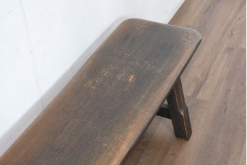 中古　飛騨産業　PROVINCIAL(プロヴィンシャル・プロビンシャル)　素朴な風合いが温かみのあるトリッスルベンチ(長椅子、板座チェア、ダイニングベンチ、飾り台)(定価約24万円)(R-083598)