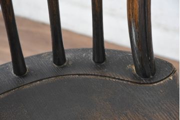 中古　美品　飛騨産業　PROVINCIAL(プロヴィンシャル・プロビンシャル)　キツツキ　オーク材　背板のデザインがおしゃれなボウバックチェア2脚セット(ウィンザーチェア、板座チェア、ダイニングチェア、椅子、イス、ウインザーチェア、バラ売り可能)(定価約35万円)(R-083599)