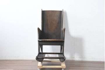 中古　美品　飛騨産業　キツツキ　PROVINCIAL(プロヴィンシャル・プロビンシャル)　木のぬくもりが感じられるウイングロッカー　ロッキングチェア(ウィングロッカー、アームチェア、ウイングバックチェア、ウィングバックチェア、板座チェア、椅子、イス)(定価約46万円)(R-083600)