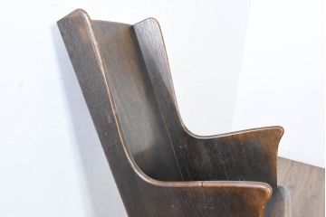中古　美品　飛騨産業　キツツキ　PROVINCIAL(プロヴィンシャル・プロビンシャル)　木のぬくもりが感じられるウイングロッカー　ロッキングチェア(ウィングロッカー、アームチェア、ウイングバックチェア、ウィングバックチェア、板座チェア、椅子、イス)(定価約46万円)(R-083600)