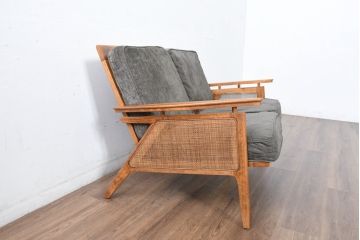 中古　アクメ ファニチャー(ACME Furniture)　ウィッカー(WICKER)　落ち着いた色味でどの空間にも取り入れやすい2人掛けソファ(2P、二人掛け)(R-083601)