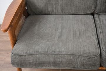 中古　アクメ ファニチャー(ACME Furniture)　ウィッカー(WICKER)　落ち着いた色味でどの空間にも取り入れやすい2人掛けソファ(2P、二人掛け)(R-083601)