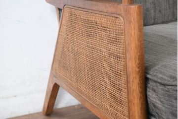中古　アクメ ファニチャー(ACME Furniture)　ウィッカー(WICKER)　落ち着いた色味でどの空間にも取り入れやすい2人掛けソファ(2P、二人掛け)(R-083601)