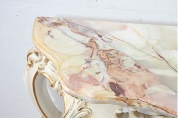 中古　イタリア高級家具　シリック(SILIK)　ロココ調　華やかな空間づくりにおすすめなサイドテーブル(コンソールテーブル、花台、飾り台)(定価約80万円)(R-083605)