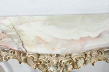 中古　イタリア高級家具　シリック(SILIK)　ロココ調　華やかな空間づくりにおすすめなサイドテーブル(コンソールテーブル、花台、飾り台)(定価約80万円)(R-083605)