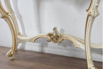 中古　イタリア高級家具　シリック(SILIK)　ロココ調　華やかな空間づくりにおすすめなサイドテーブル(コンソールテーブル、花台、飾り台)(定価約80万円)(R-083605)