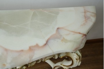 中古　イタリア高級家具　シリック(SILIK)　ロココ調　華やかな空間づくりにおすすめなサイドテーブル　定価約80万円相当　(R-083605)