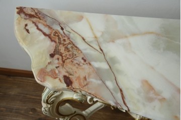 中古　イタリア高級家具　シリック(SILIK)　ロココ調　華やかな空間づくりにおすすめなサイドテーブル　定価約80万円相当　(R-083605)