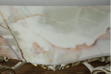 中古　イタリア高級家具　シリック(SILIK)　ロココ調　華やかな空間づくりにおすすめなサイドテーブル　定価約80万円相当　(R-083605)