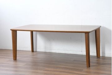 中古　美品　オーク材　シラカワ(Shirakawa)　シンプルで温もりある空間を演出するDテーブル(ダイニングテーブル、4人掛け、6人掛け、4P、6P)(定価推定約23万円)(R-083607)