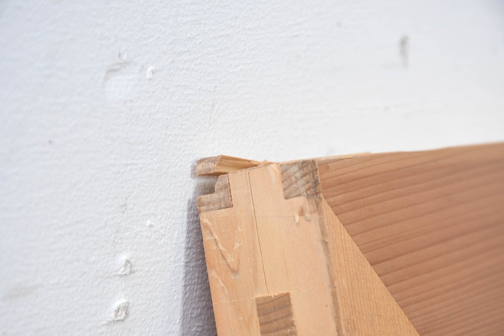 和製ヴィンテージ　昭和後期　上手物　細やかな筬目が上品な大振りの筬欄間2枚セット　(R-083614)