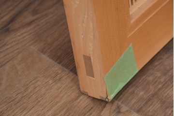 和製ヴィンテージ　昭和後期　上手物　細やかな筬目が上品な大振りの筬欄間2枚セット　(R-083614)