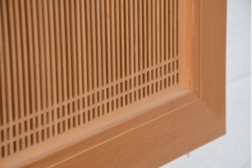 和製ヴィンテージ　昭和後期　上手物　細やかな筬目が上品な大振りの筬欄間2枚セット　(R-083614)