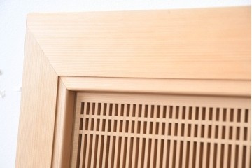 和製ヴィンテージ　昭和後期　上手物　細やかな筬目が上品な大振りの筬欄間2枚セット　(R-083614)