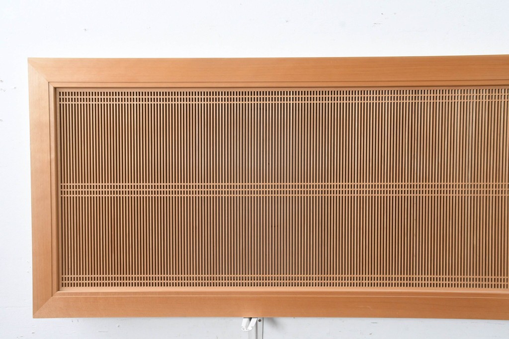 和製ヴィンテージ　昭和後期　上手物　細やかな筬目が上品な大振りの筬欄間2枚セット　(R-083614)