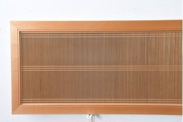 和製ヴィンテージ　昭和後期　上手物　細やかな筬目が上品な大振りの筬欄間2枚セット　(R-083614)