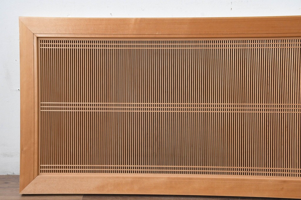 和製ヴィンテージ　昭和後期　上手物　細やかな筬目が上品な大振りの筬欄間2枚セット　(R-083614)