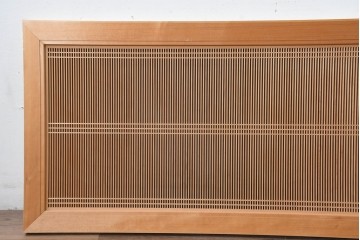 和製ヴィンテージ　昭和後期　上手物　細やかな筬目が上品な大振りの筬欄間2枚セット　(R-083614)