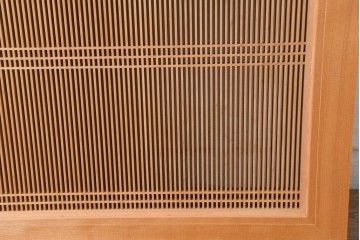 和製ヴィンテージ　昭和後期　上手物　細やかな筬目が上品な大振りの筬欄間2枚セット　(R-083614)