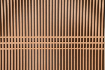 和製ヴィンテージ　昭和後期　上手物　細やかな筬目が上品な大振りの筬欄間2枚セット　(R-083614)