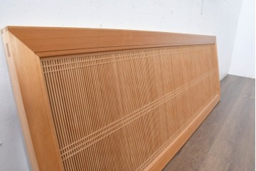 和製ヴィンテージ　昭和後期　上手物　細やかな筬目が上品な大振りの筬欄間2枚セット　(R-083614)